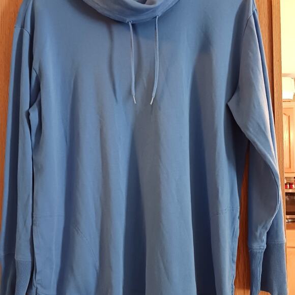 L.L. Bean Cowl Neck Pullover Soft Blue Loungewear Size XL - Picture 2 of 6